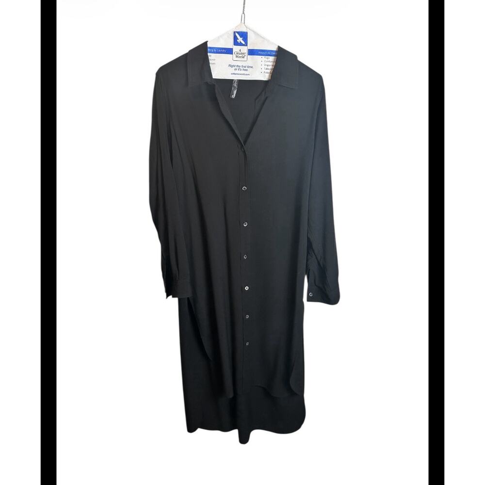 Savvi Easy Wear Maxi Dress Button Up Black Casual Size S - Picture 1 of 4